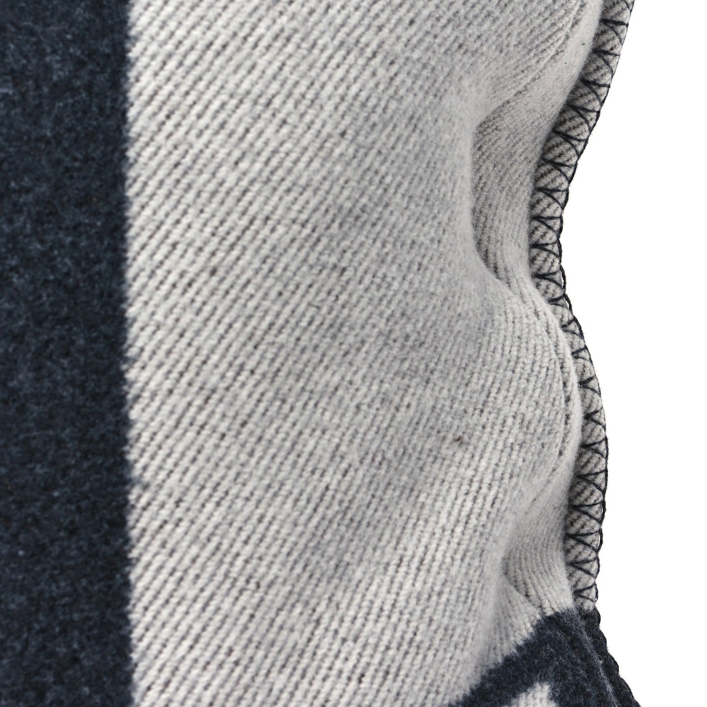 Wool Cashmere Avalon Pillow GM Ecru Gris Fonce