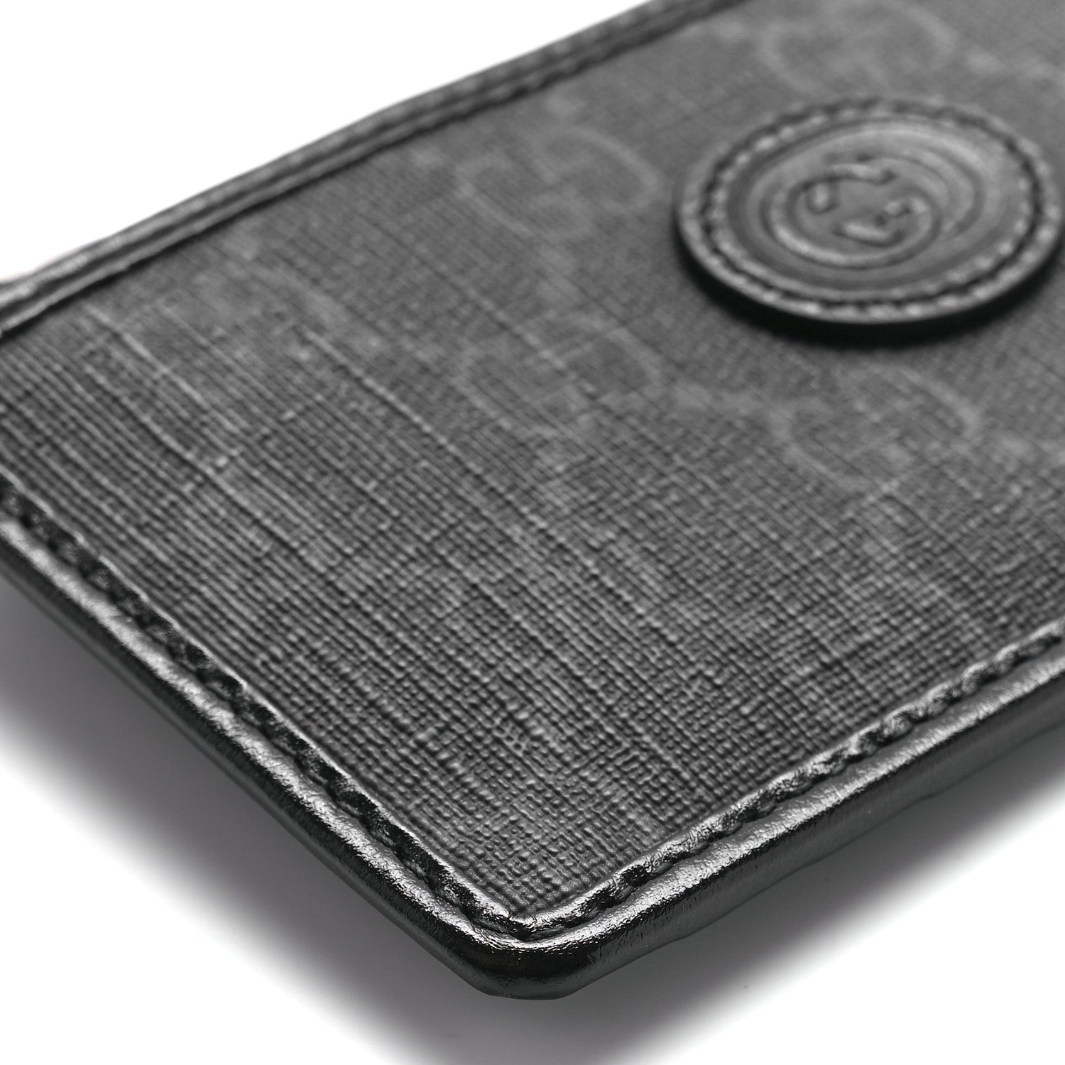 Gucci GG Supreme Monogram Azalea Calfskin Retro Interlocking G Coin Case Card Holder Black 9 of 11