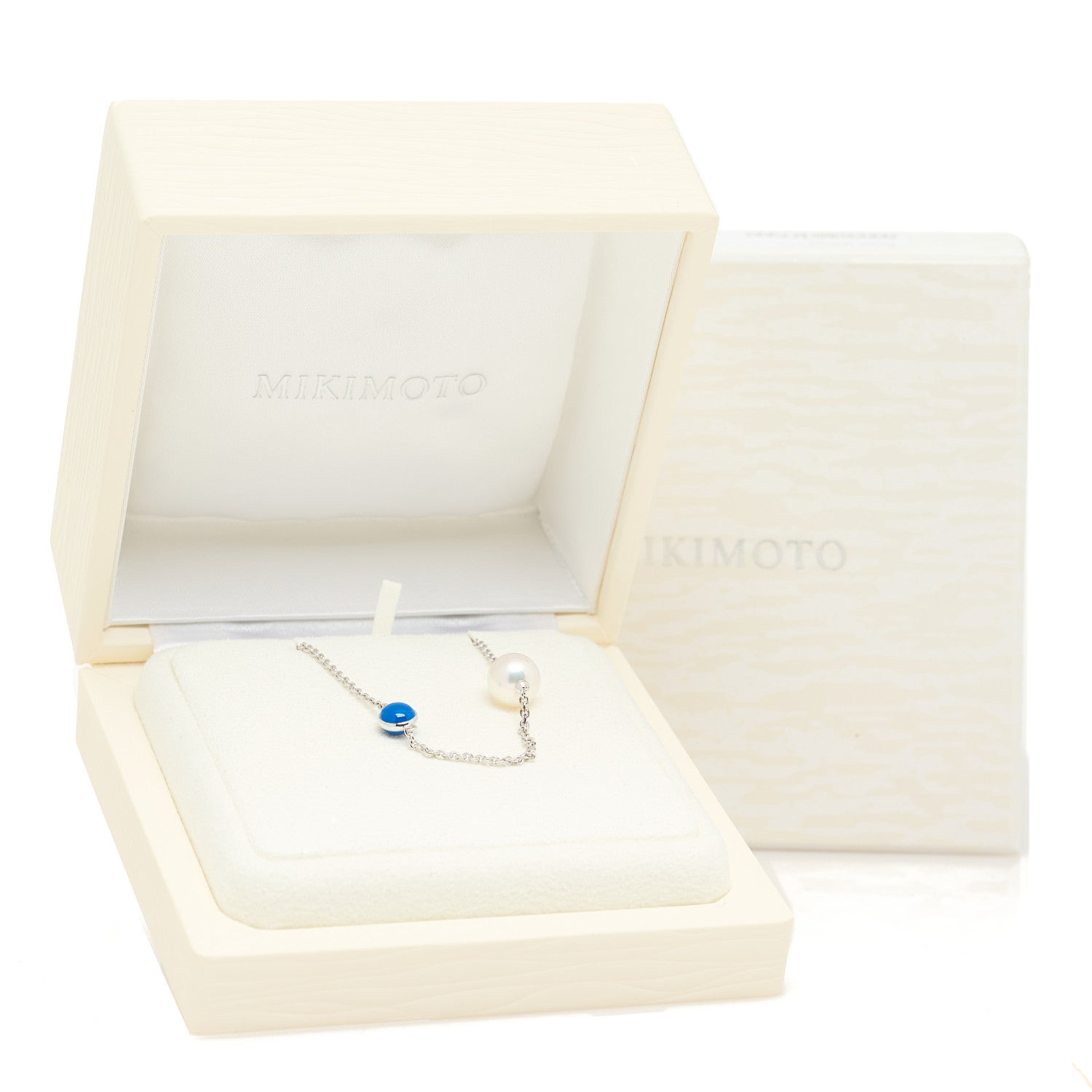 Mikimoto Sterling Silver Akoya Cultured Pearl Enamel Single Necklace Blue 5 of 5