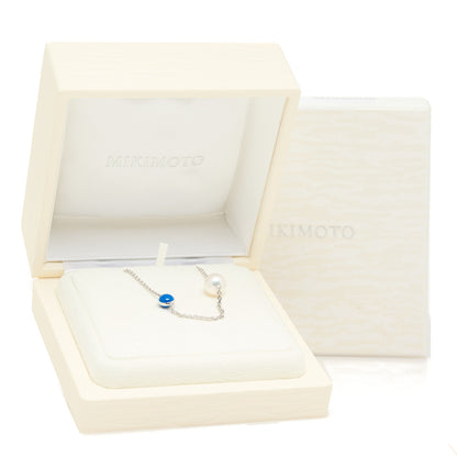 Mikimoto Sterling Silver Akoya Cultured Pearl Enamel Single Necklace Blue 5 of 5