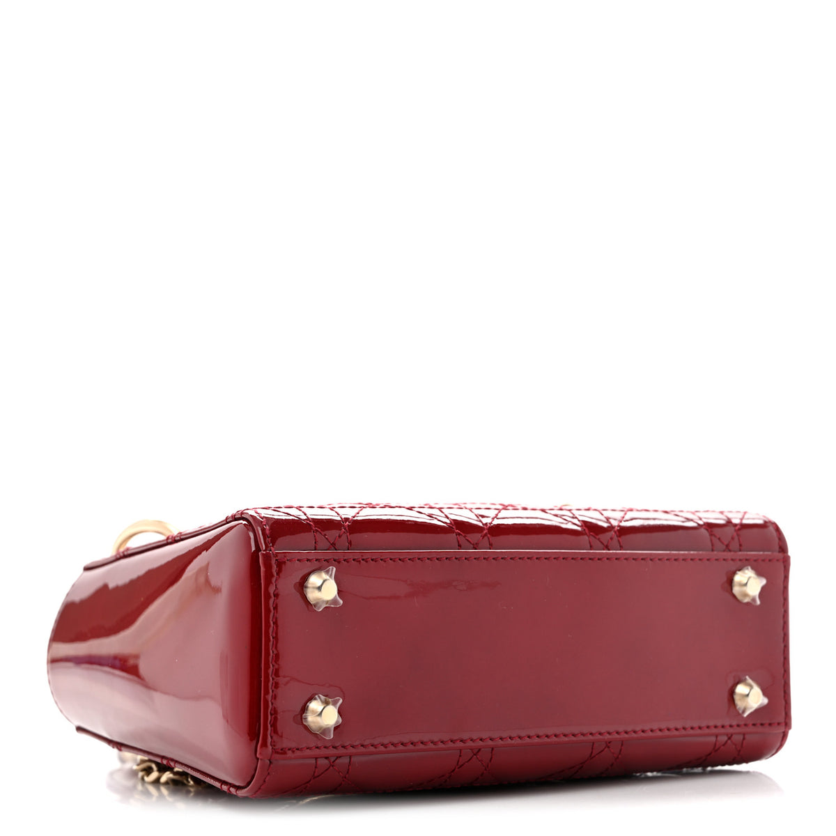 Patent Cannage Mini Lady Dior Red
