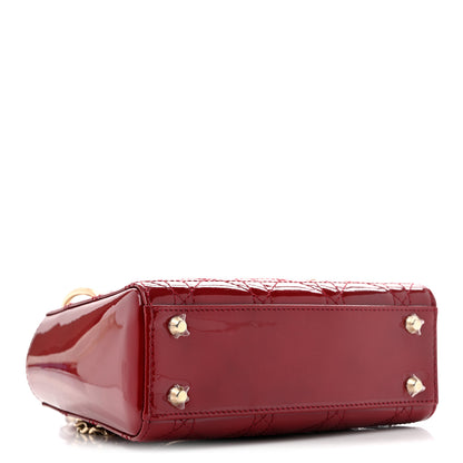 Christian Dior Patent Cannage Mini Lady Dior Red 4 of 10