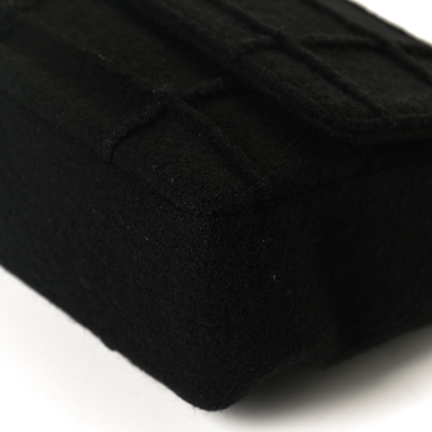 Chanel Wool Jumbo Chocolate Bar Mademoiselle Flap Black 12 of 12