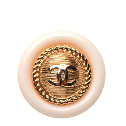 Chanel Round Earrings Gold Cream 4 of 5