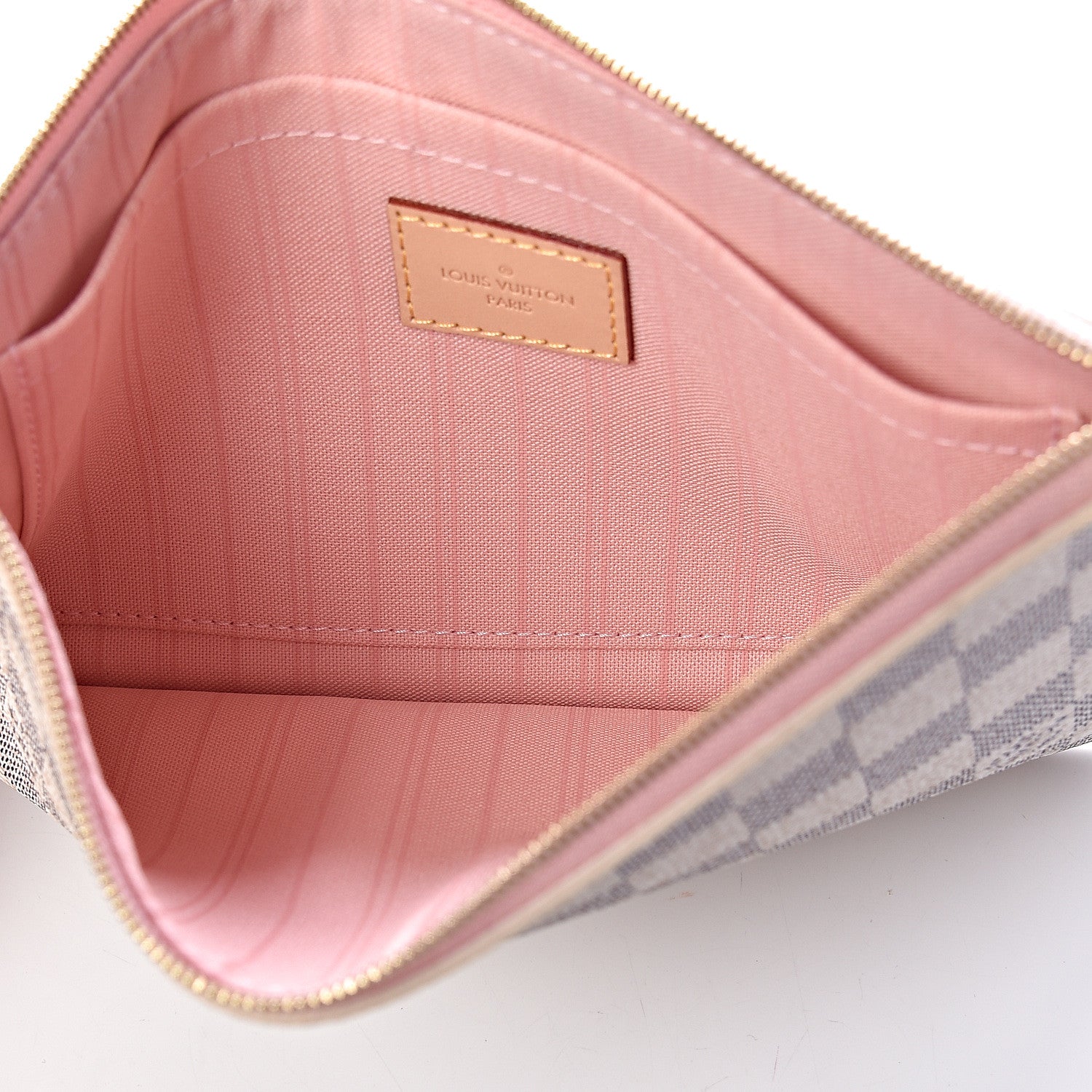 Louis Vuitton Damier Azur Neverfull MM GM Pochette Rose Ballerine 5 of 6