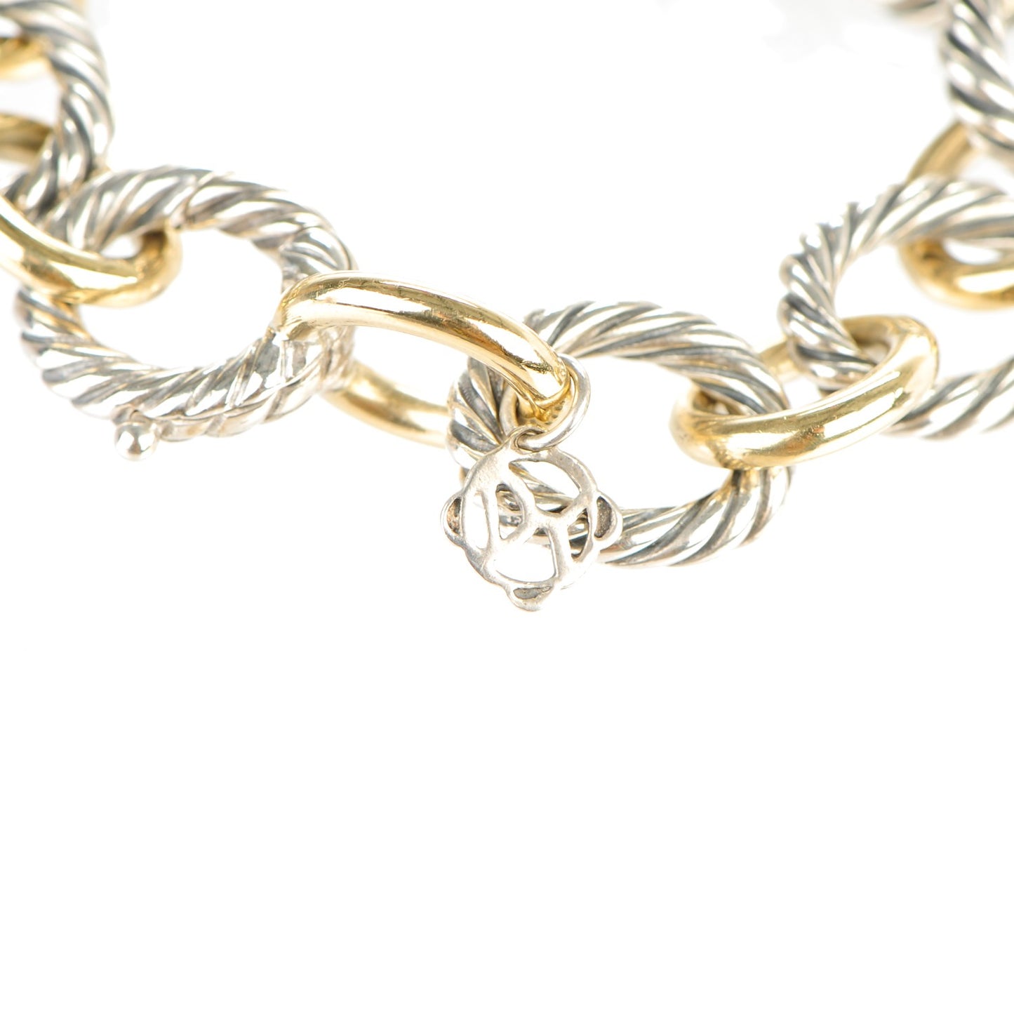Sterling Silver 18K Yellow Gold 12mm Large Oval Link Bracelet
