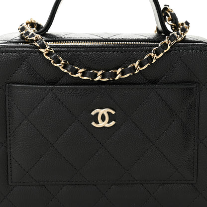 Chanel Caviar Quilted Top Handle Vanity With Chain Black 8 of 10