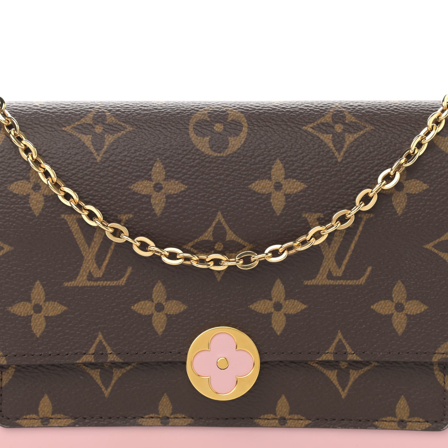 Louis Vuitton Monogram Flore Chain Wallet Rose Ballerine 6 of 9