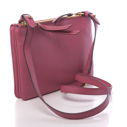 Prada Vitello Phenix Double Zip Crossbody Bag Peonia 3 of 11