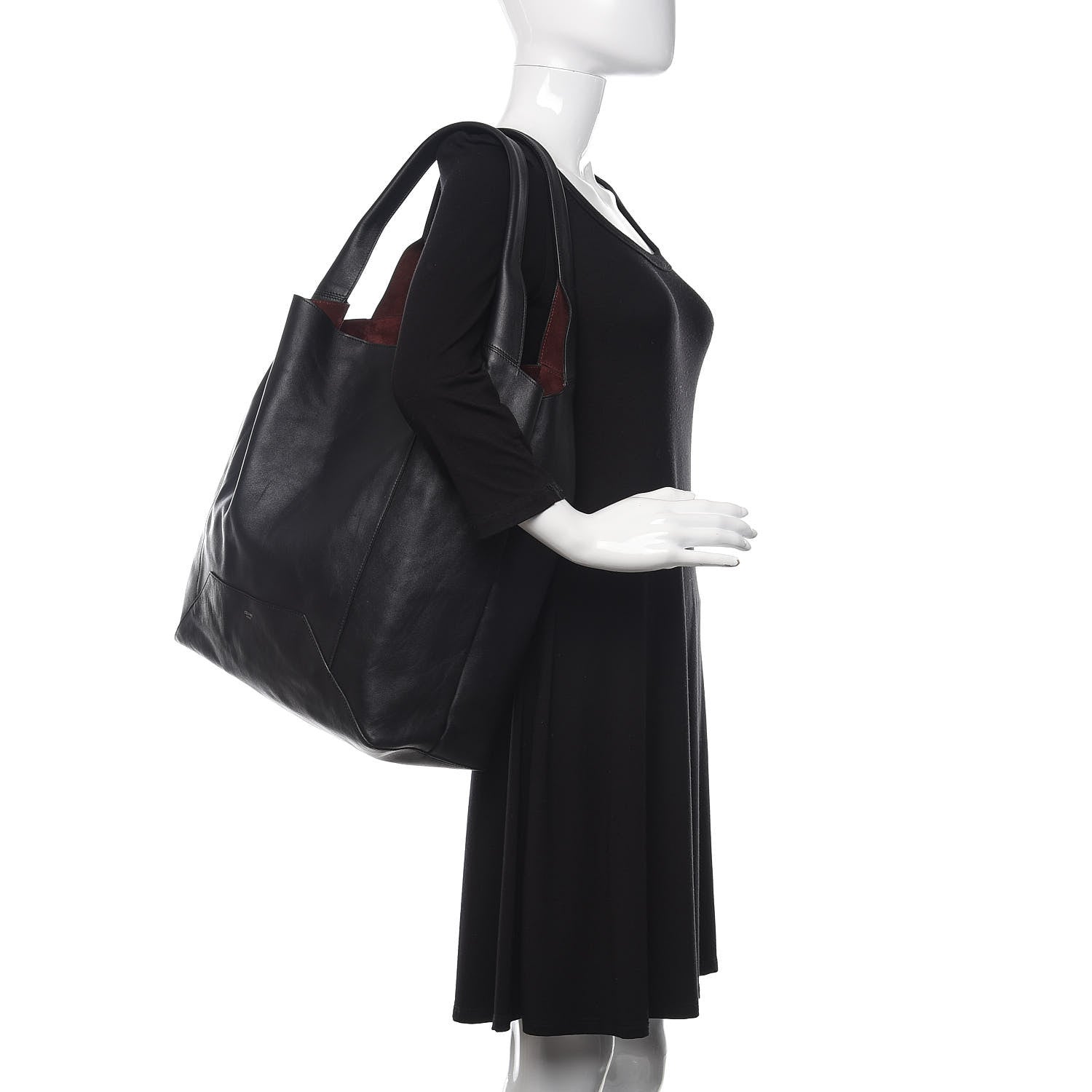 Celine Shiny Smooth Calfskin Large Shopper Black 2 of 15