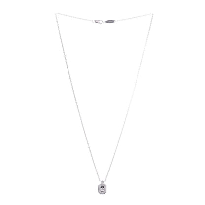 Harry Winston 18K White Gold Diamond H W Logo Pendant Necklace 3 of 5