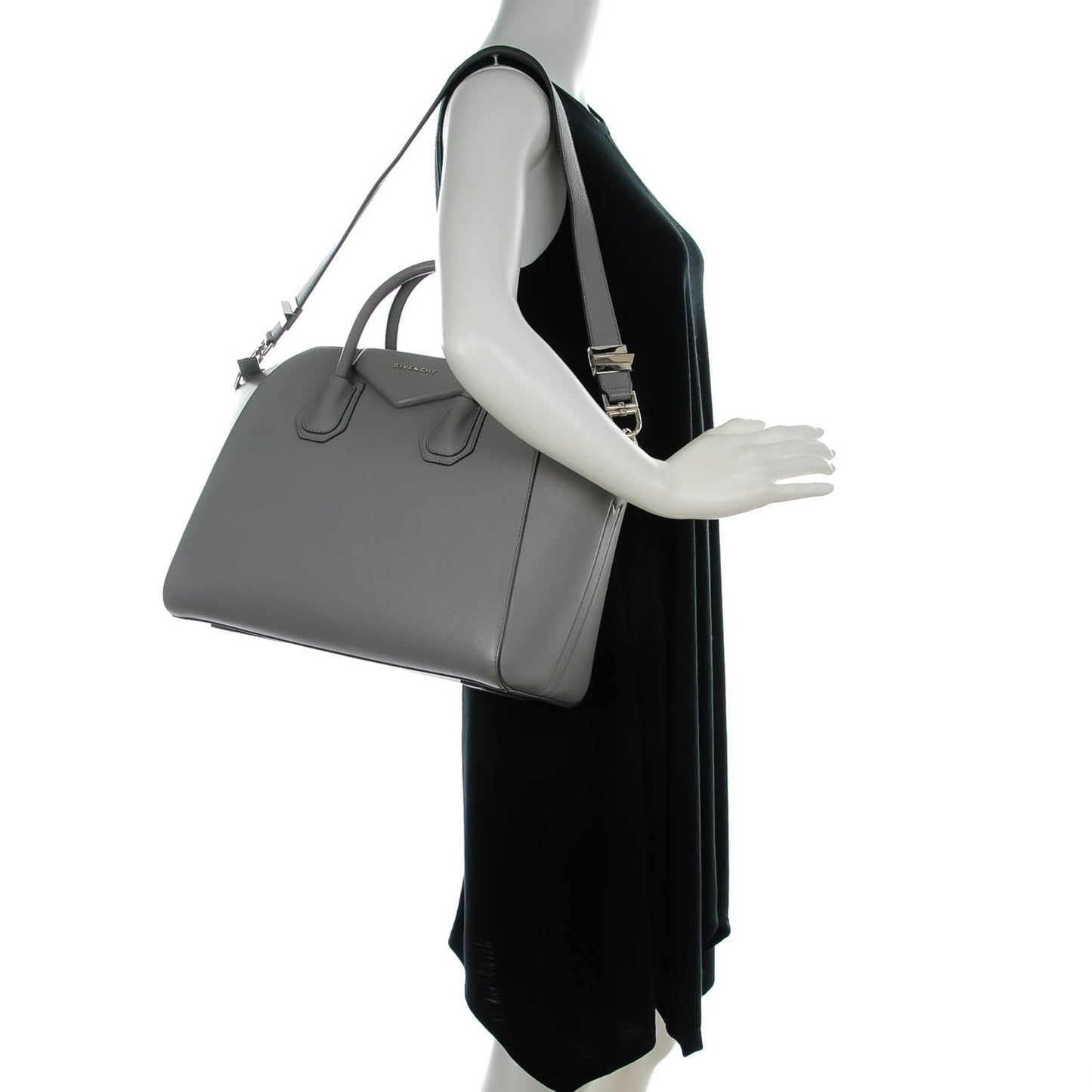 Sugar Goatskin Medium Antigona Pearl Grey