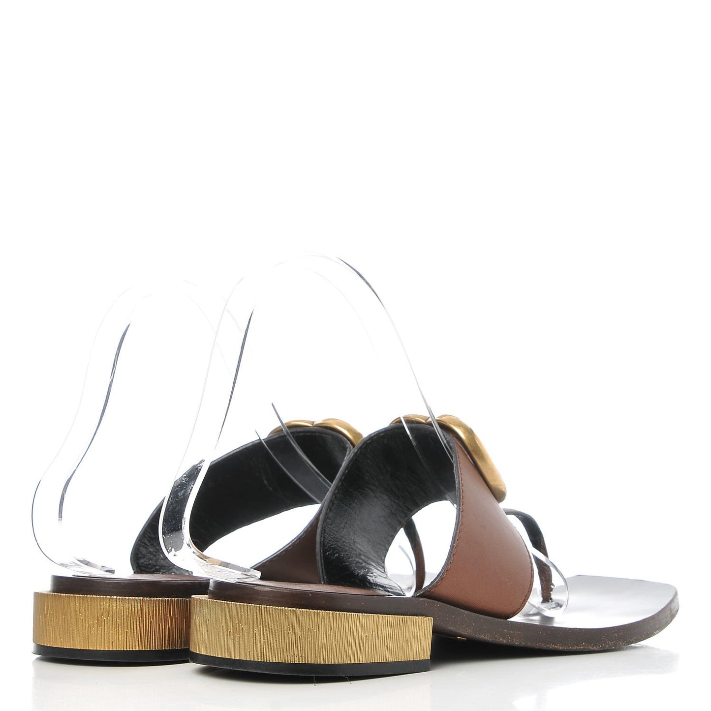 Lifford Calfskin GG Marmont Thong 25mm Sandals 38.5 Cuir