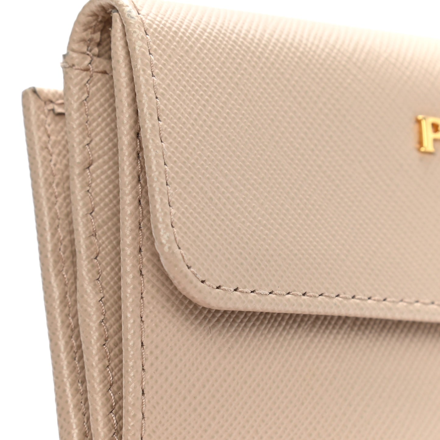 Saffiano Compact Flap Wallet Cammeo