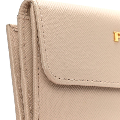 Prada Saffiano Compact Flap Wallet Cammeo 9 of 12