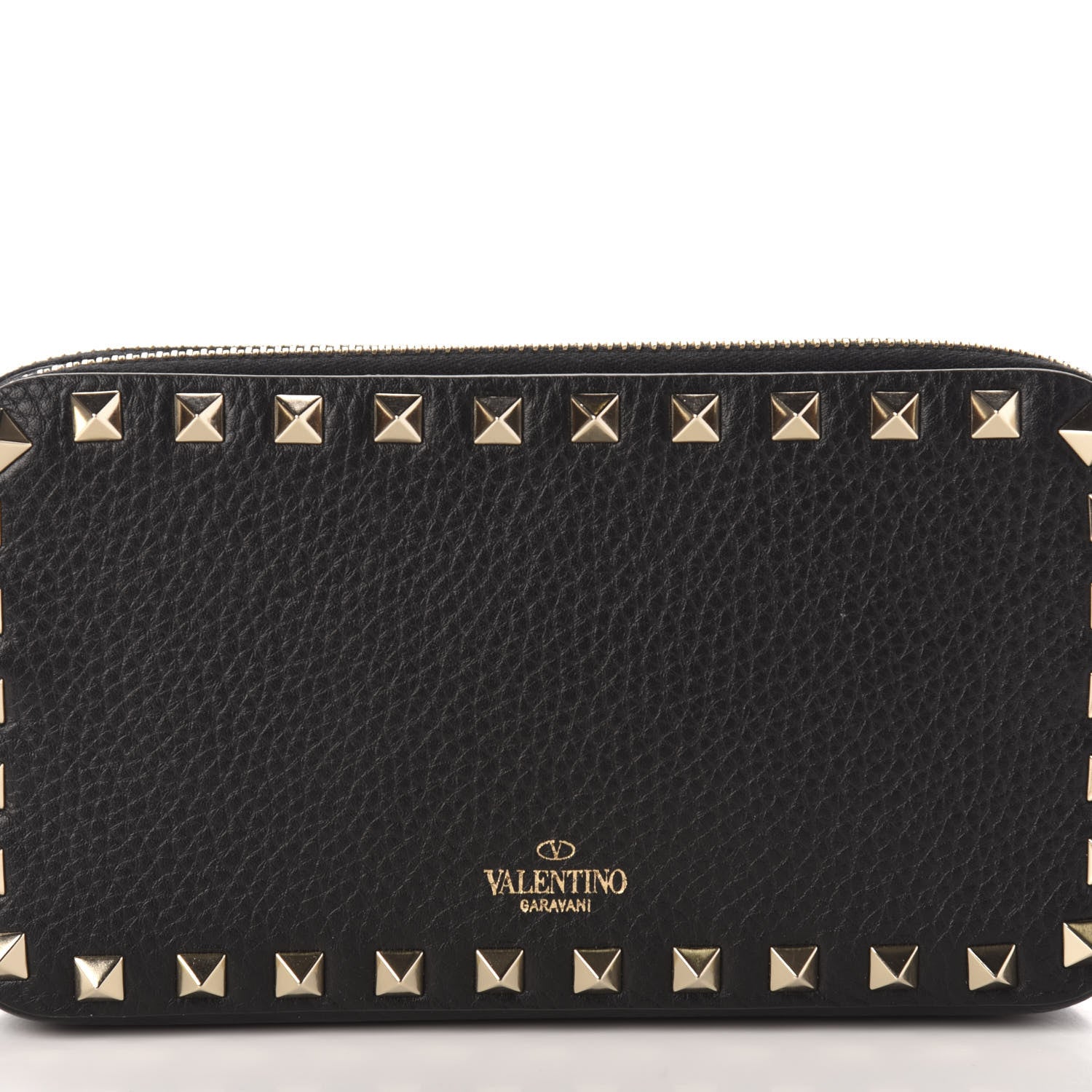Valentino Garavani Pebbled Calfskin Rockstud Small Chain Shoulder Bag Black 9 of 10