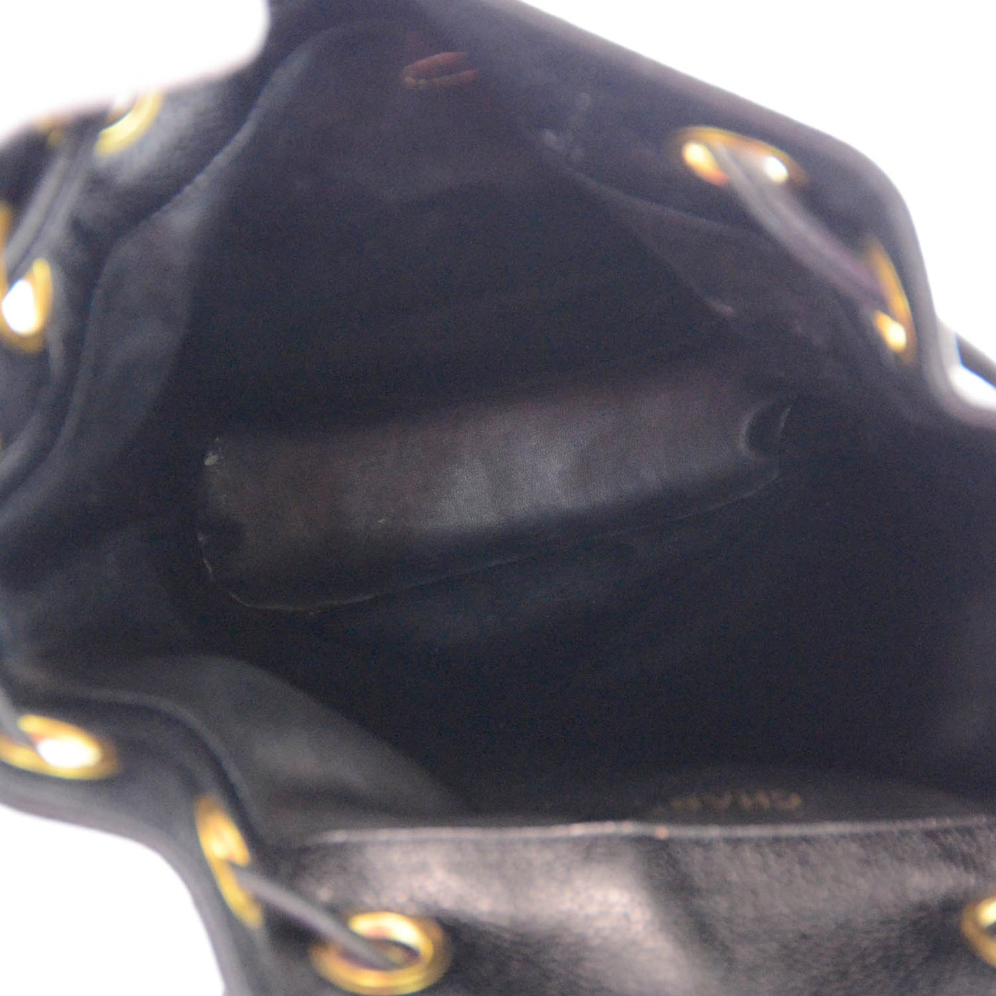 Caviar Drawstring Sling Backpack Black