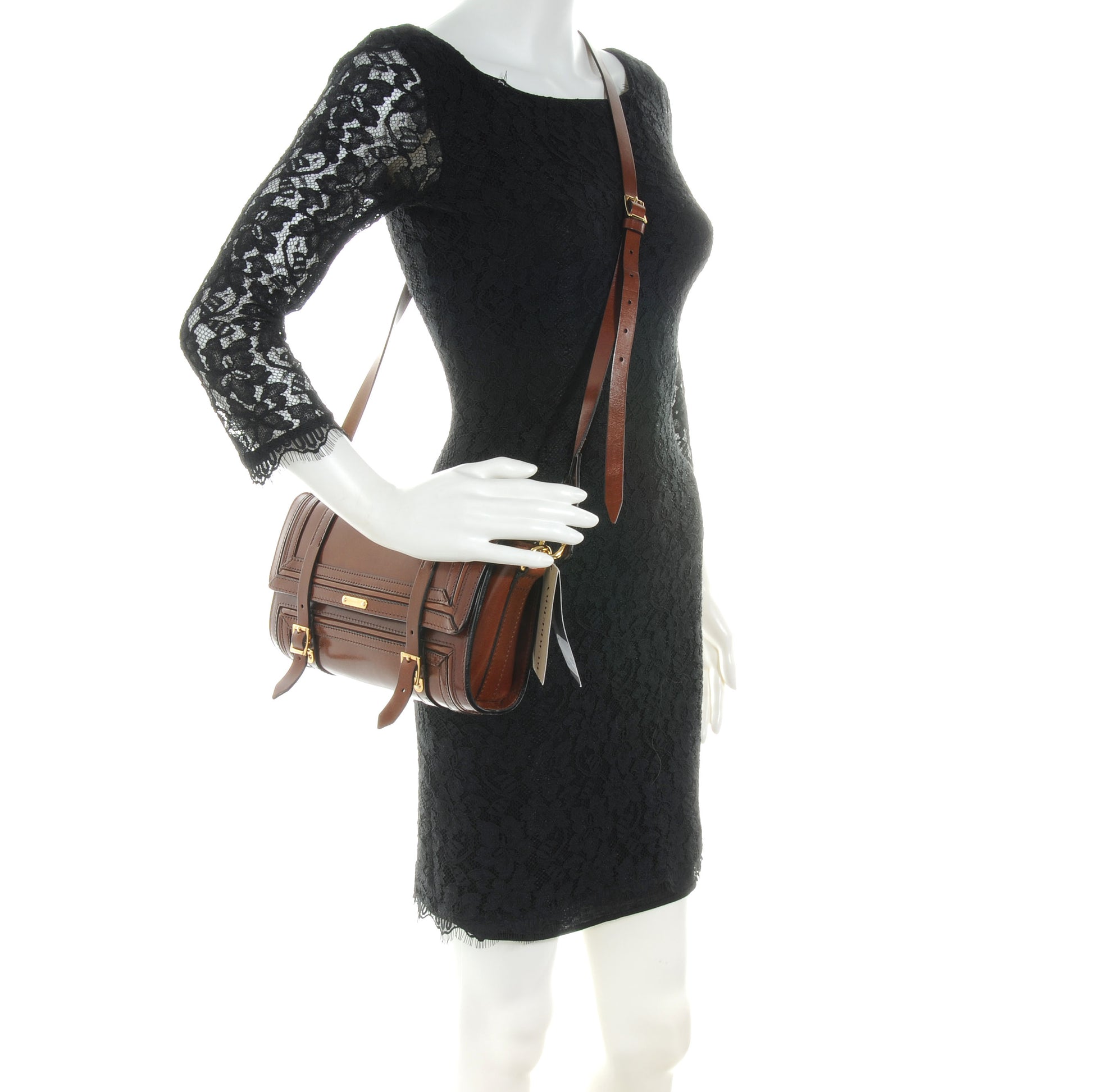 Burberry Prorsum Bridle Calfskin Doyle Crossbody Bag Dark Tan 2 of 11