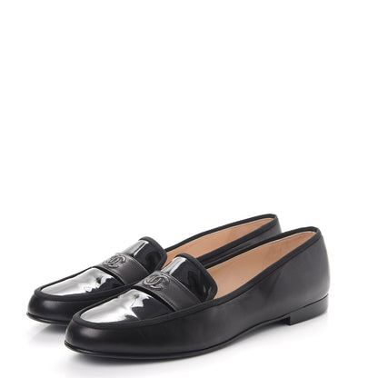 Chanel Patent Calfskin CC Loafers 42 Black 3 of 8