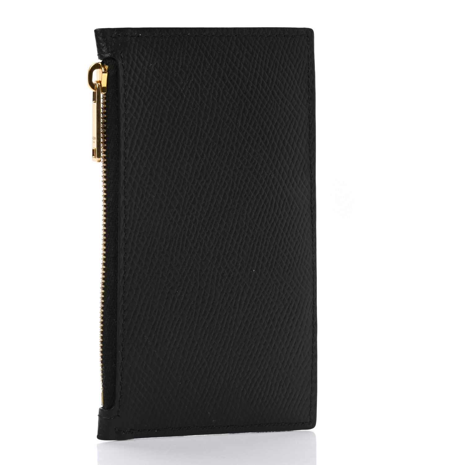 Celine Grained Calfskin Zipped Card Holder Black 3 of 9