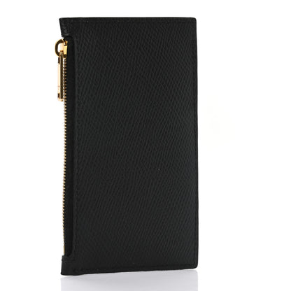 Celine Grained Calfskin Zipped Card Holder Black 3 of 9