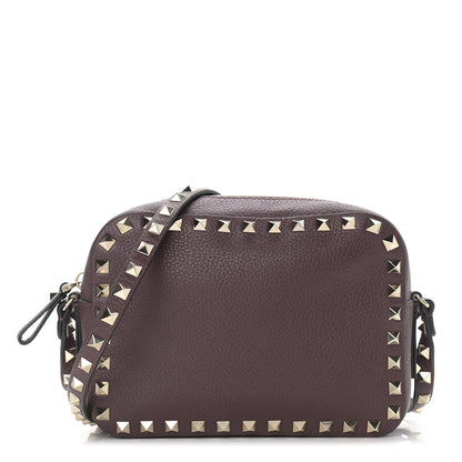 Valentino Garavani Pebbled Calfskin Rockstud Camera Crossbody Bag Rubin 1 of 8