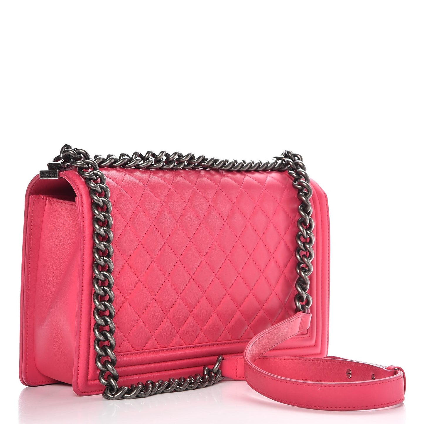 Lambskin Quilted New Medium Boy Flap Pink