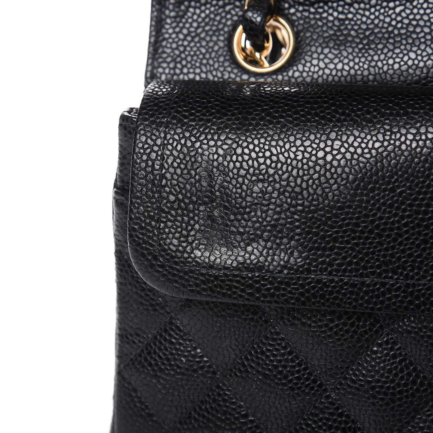 Caviar Quilted Small Double Flap Black