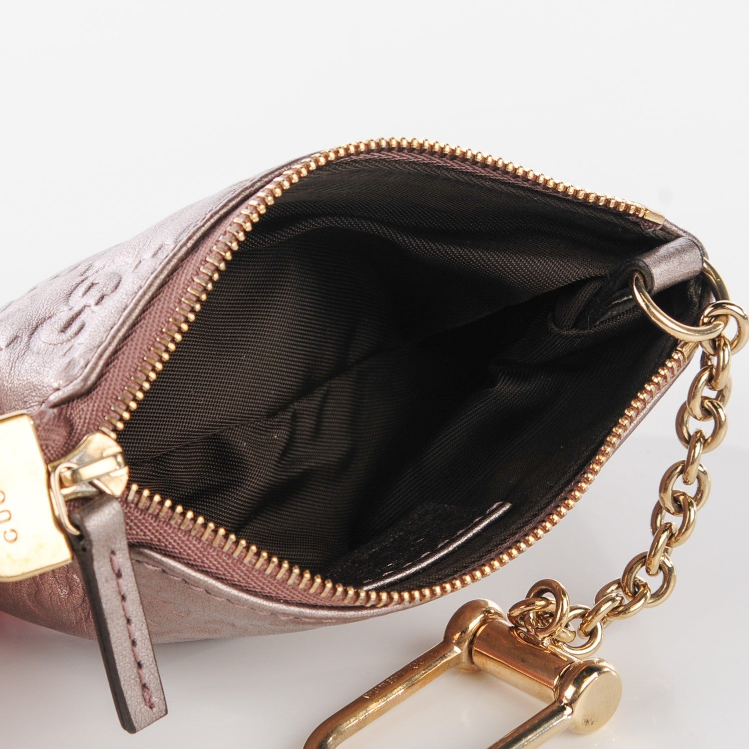 Gucci Metallic Guccissima Key Case Mauve 7 of 12