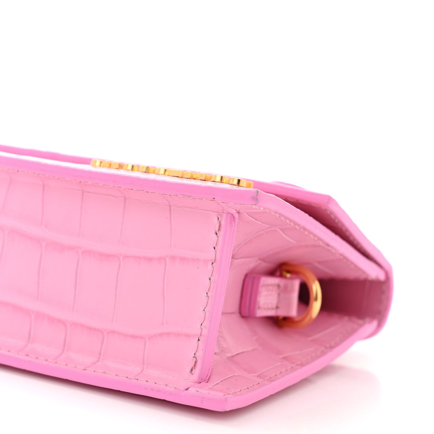 Calfskin Crocodile Embossed Le Chiquito Long Pink
