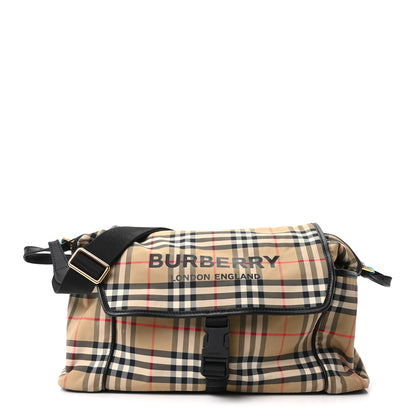 Burberry Nylon Vintage Check Logo Diaper Bag 1 of 10
