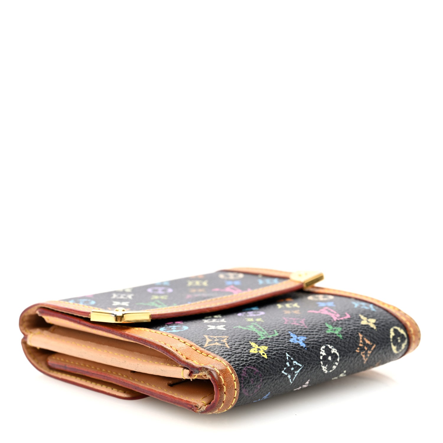 Louis Vuitton Monogram Multicolor Porte-Monnaie Billets Wallet Black 4 of 8