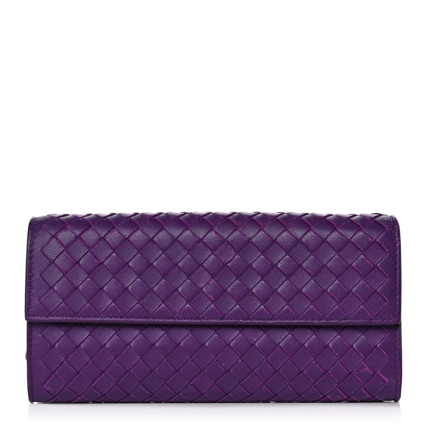 Nappa Intrecciato Continental Flap Wallet Peony