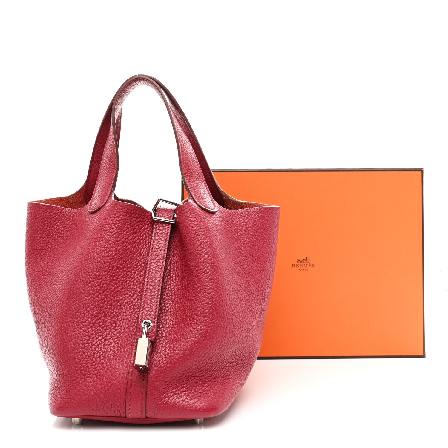 Hermes Taurillon Clemence Picotin Lock 18 PM Rubis 11 of 11