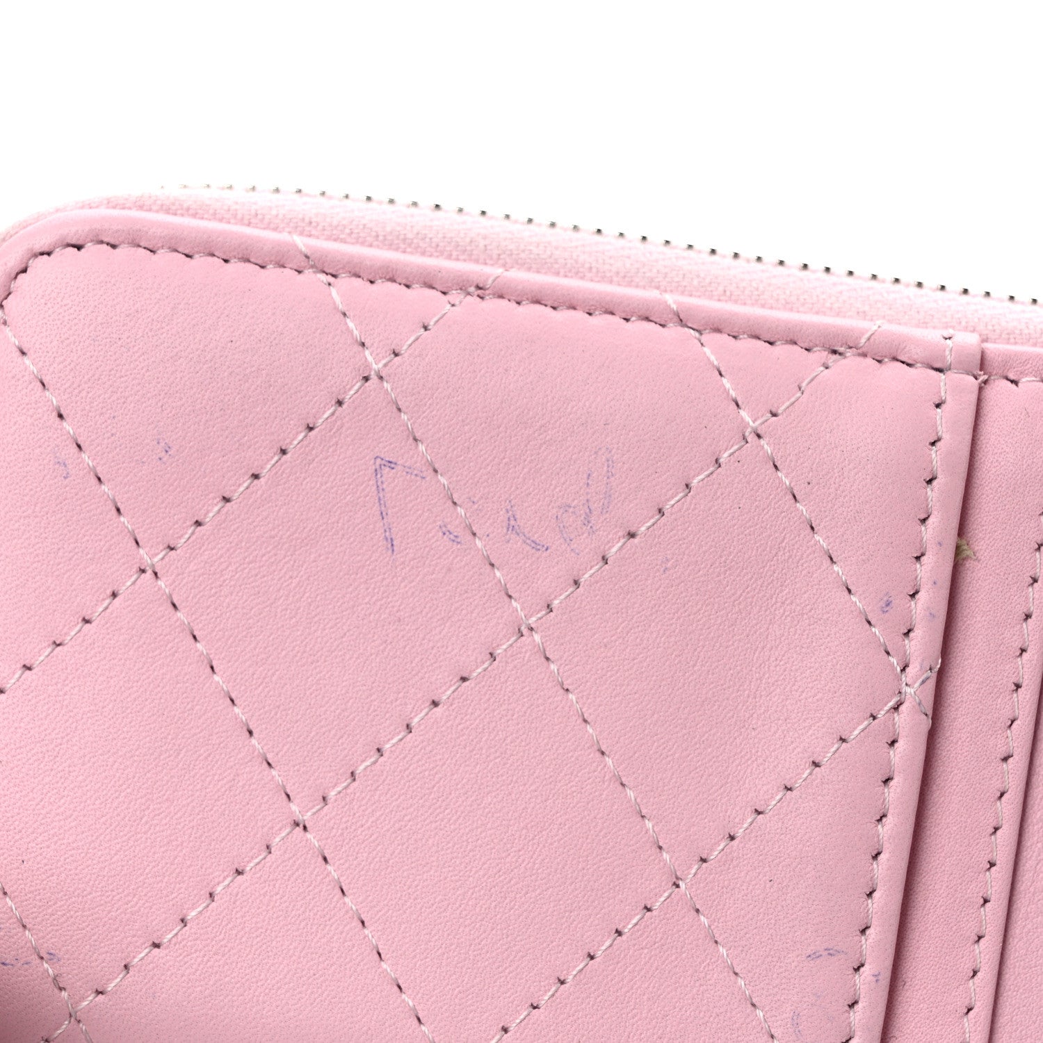 Chanel Lambskin Quilted CC Zip Card Holder Light Pink 7 of 8