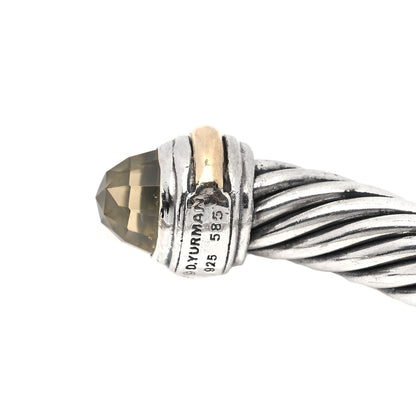 David Yurman Sterling Silver 14K Yellow Gold Prasiolite 7mm Cable Classics Bracelet 4 of 4