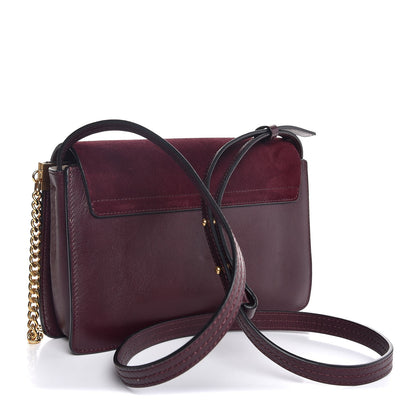 Chloe Suede Calfskin Studded Small Faye Shoulder Bag Dark Purple 3 of 7