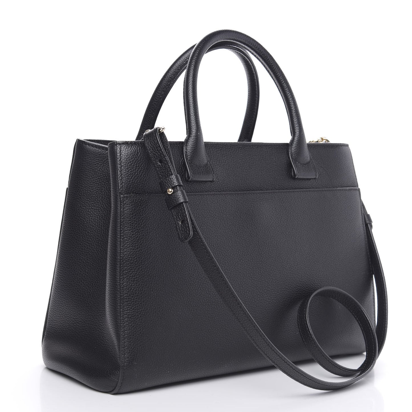 Grained Calfskin Small Neo Executive Shopper Tote Black