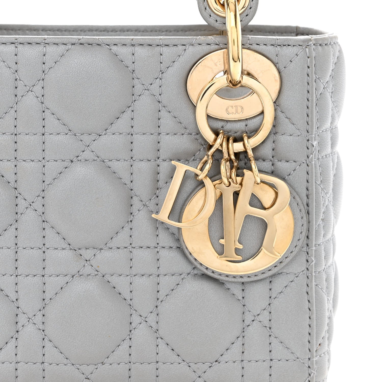 Christian Dior Lambskin Cannage Mini Lady Dior Grey 10 of 17