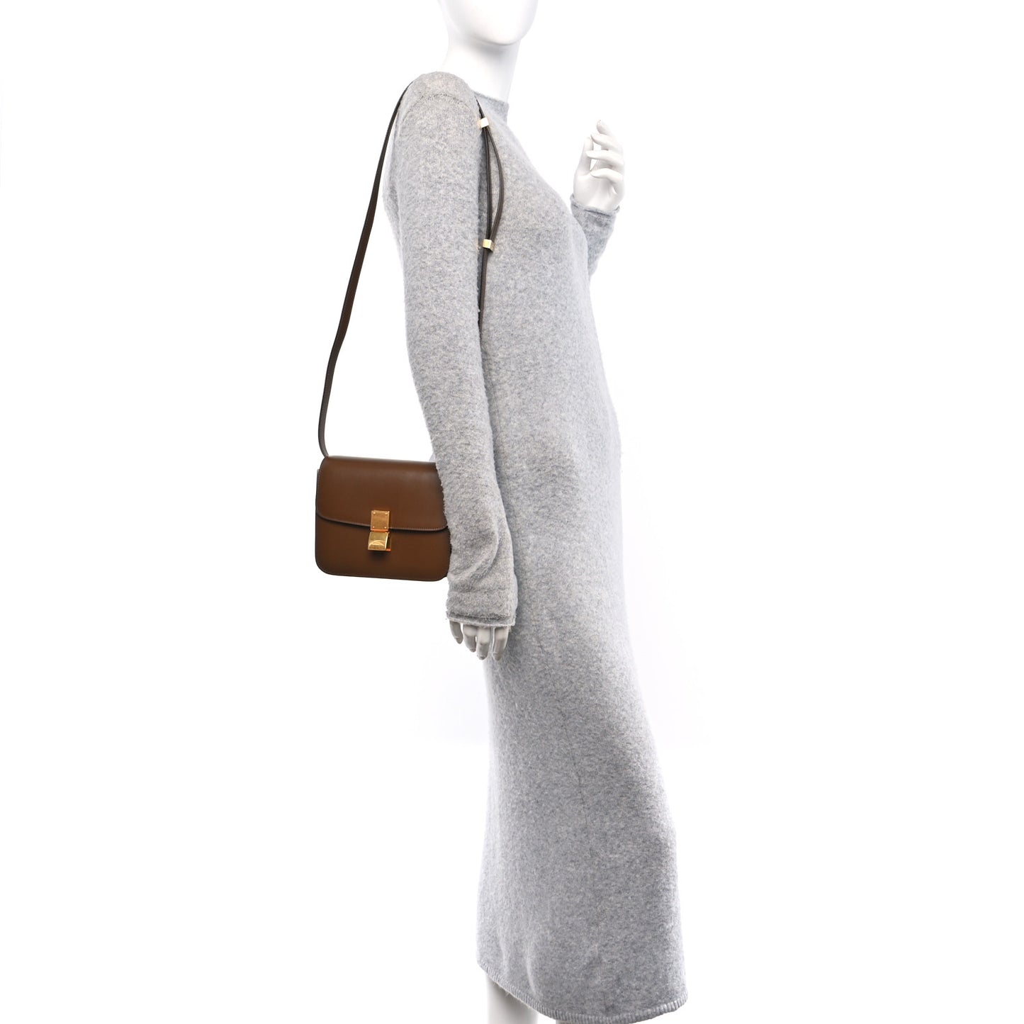 Box Calfskin Teen Classic Box Flap Bag Camel