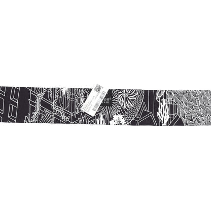 Hermes Silk Animapolis Twilly Black White 2 of 4