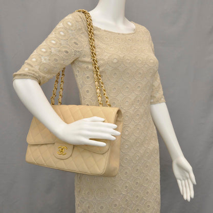 Chanel Caviar Jumbo Single Flap Beige 2 of 12