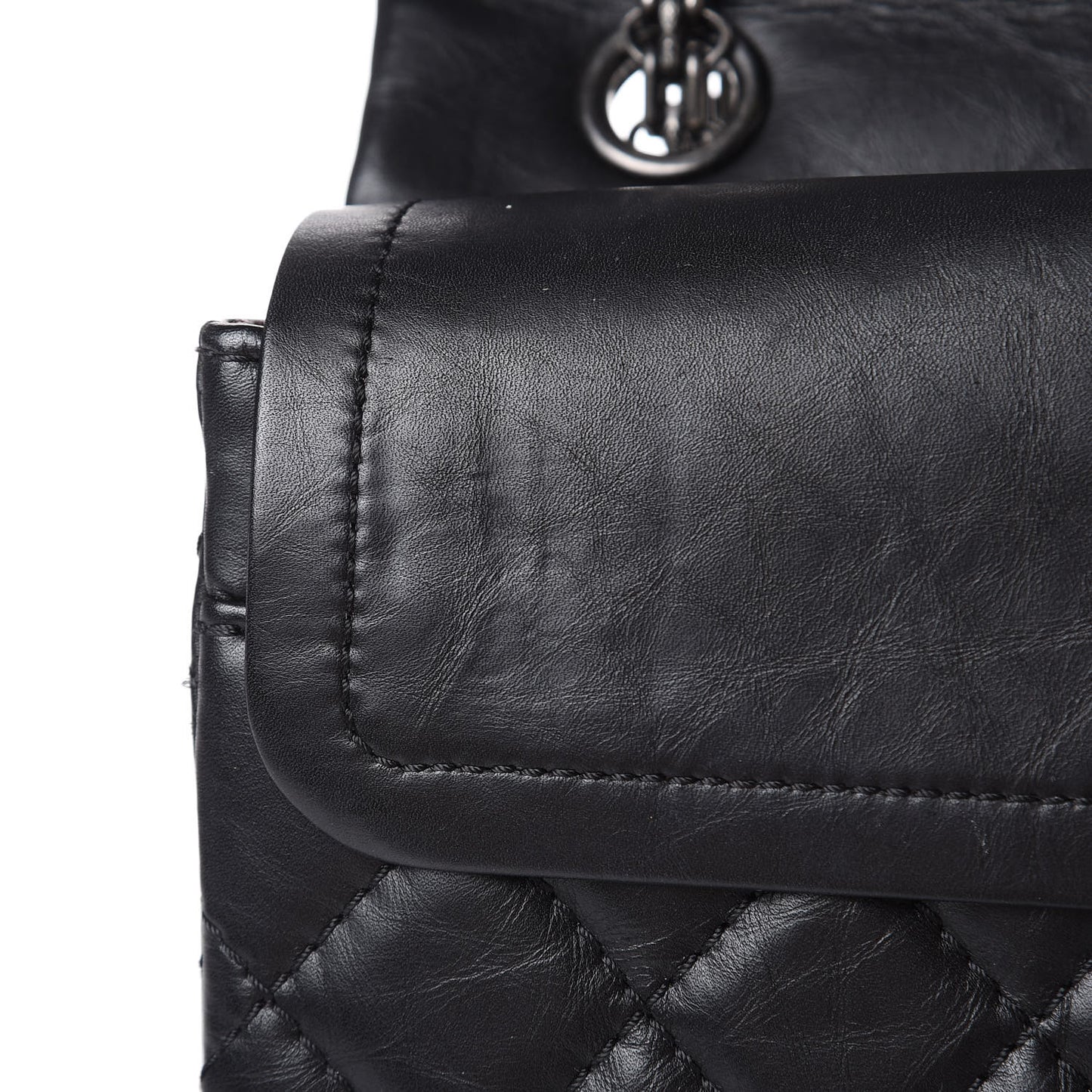 Aged Calfskin Quilted 2.55 Reissue 226 Flap Dark Grey