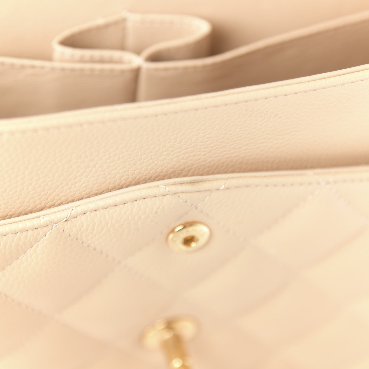 Chanel Caviar Quilted Jumbo Double Flap Beige Clair 11 of 11