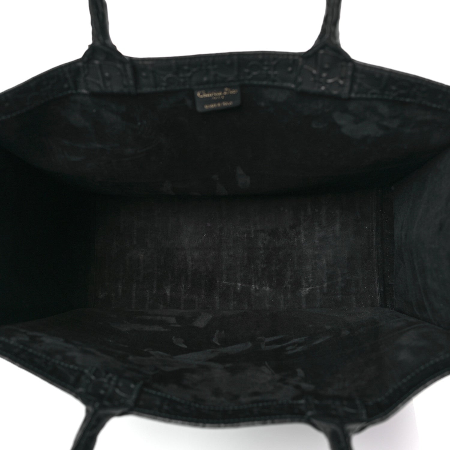 Christian Dior Oblique Calfskin Embossed Book Tote Black 5 of 9