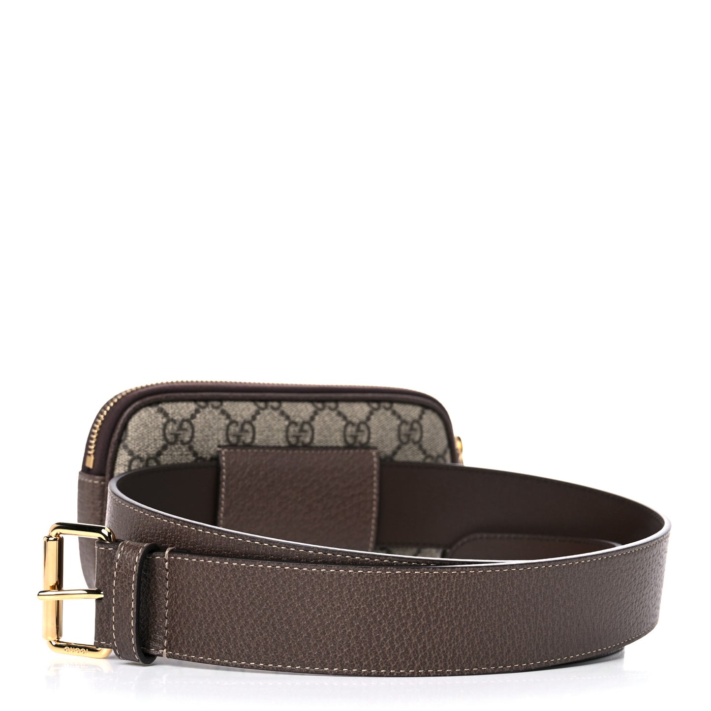 GG Supreme Monogram Web Ophidia Belted iPhone Case 95 38 Dark Brown