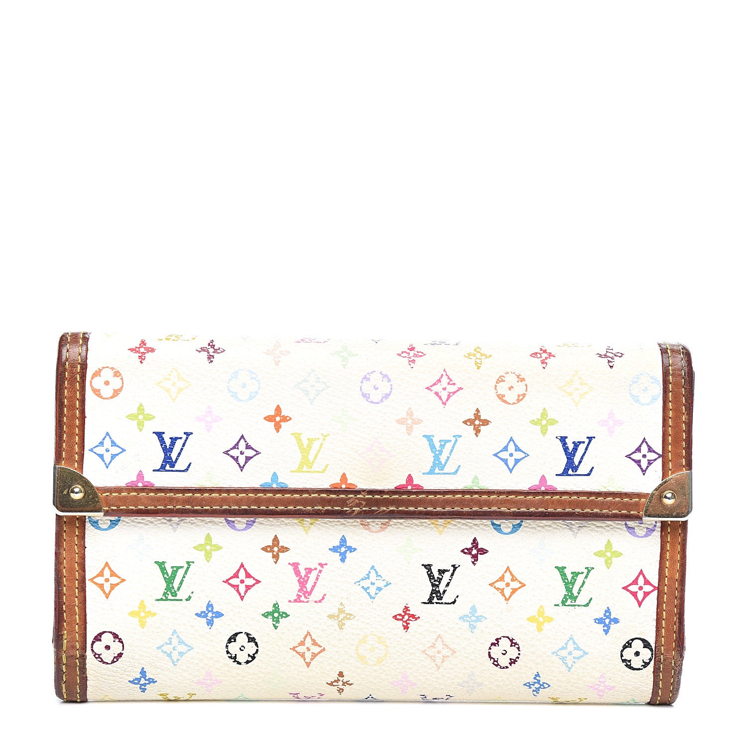Louis Vuitton Monogram Multicolor Porte Tresor International Wallet White 1 of 6