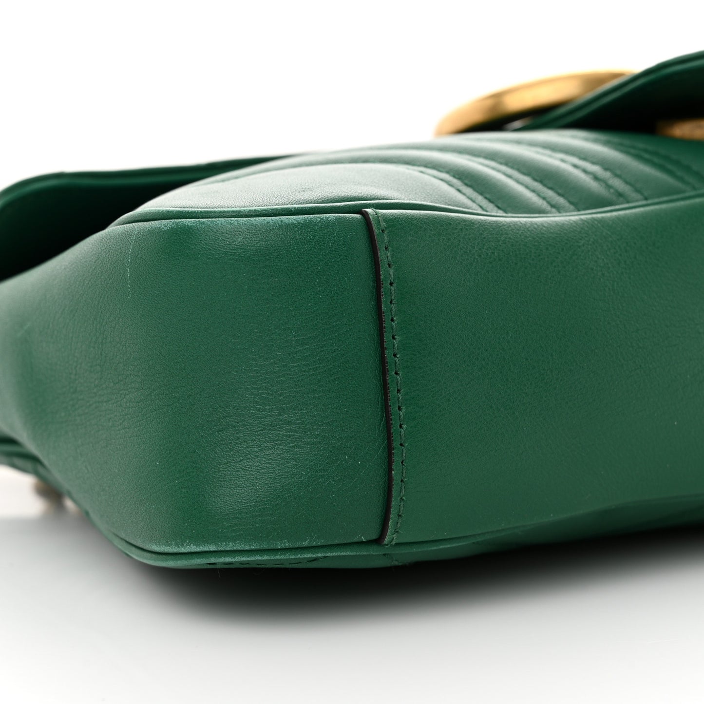 Calfskin Matelasse Medium GG Marmont Shoulder Bag Emerald Green