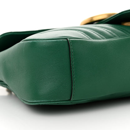 Gucci Calfskin Matelasse Medium GG Marmont Shoulder Bag Emerald Green 9 of 18