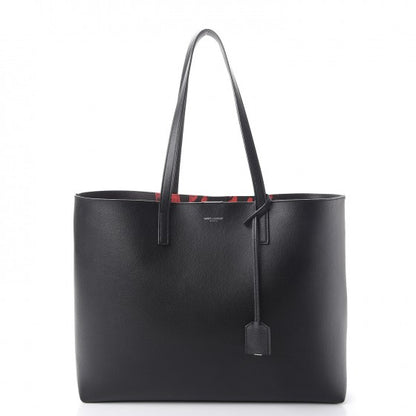 Saint Laurent Calfskin Large Shopping Tote Black Red 3 of 12